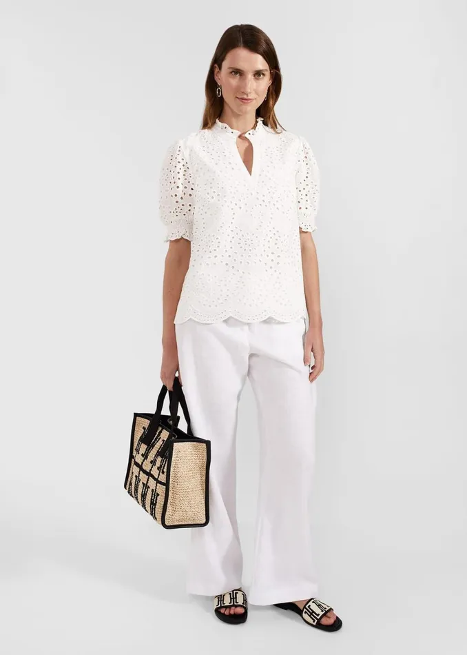 Women Tops Hobbs Isabelle Blouse White