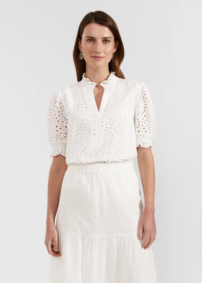 Women Tops Hobbs Isabelle Blouse White