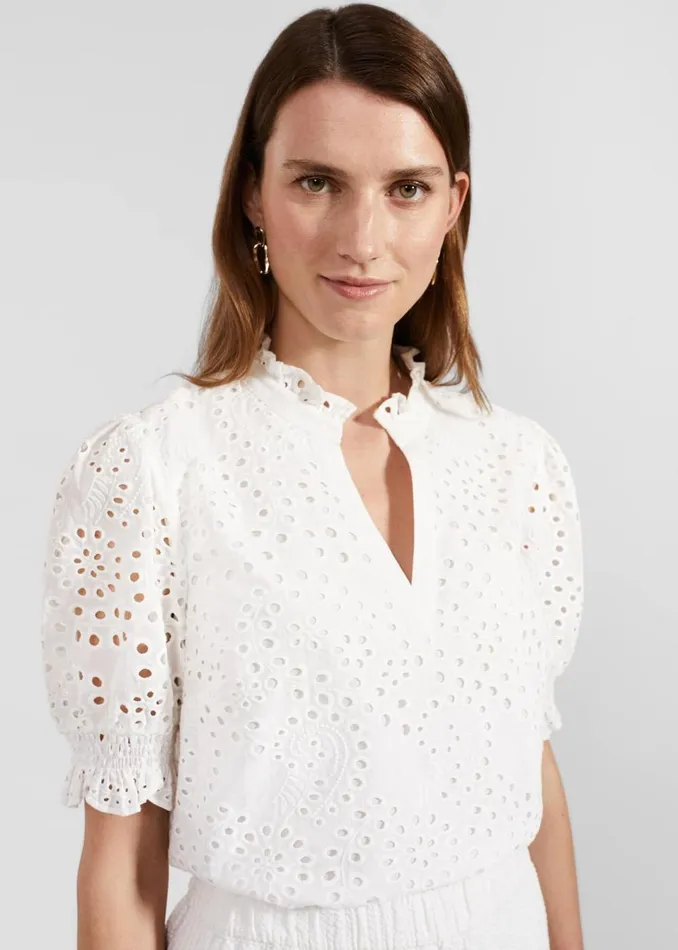 Women Tops Hobbs Isabelle Blouse White