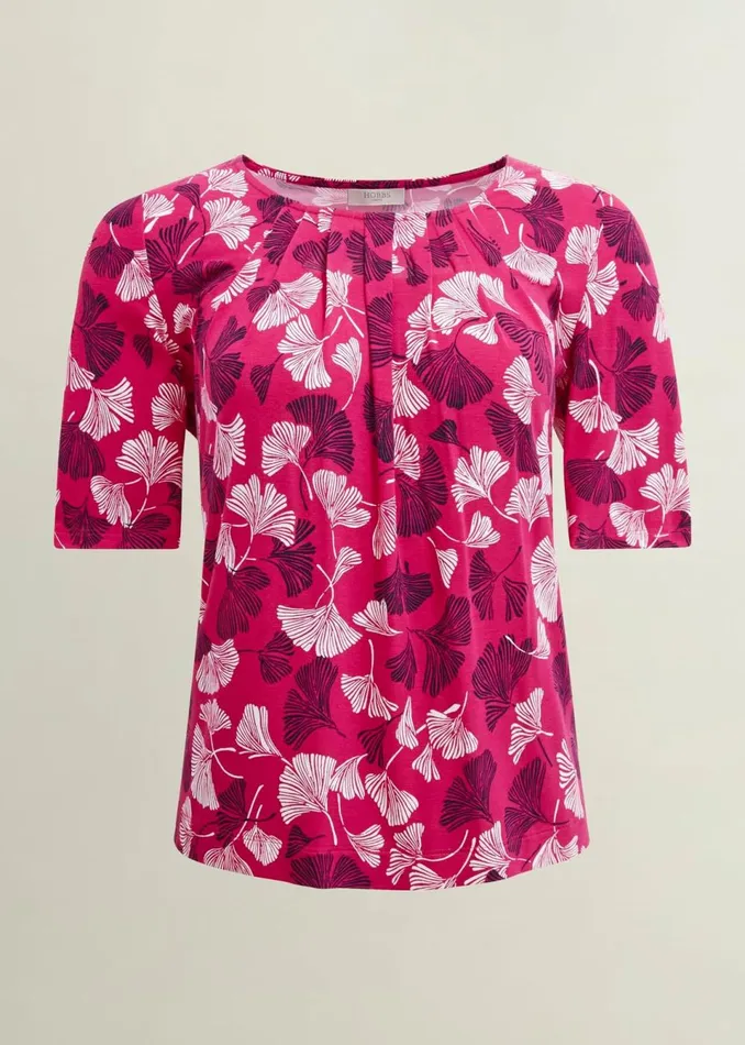 Women Tops Hobbs Jacqueline Printed Top Pink Multi