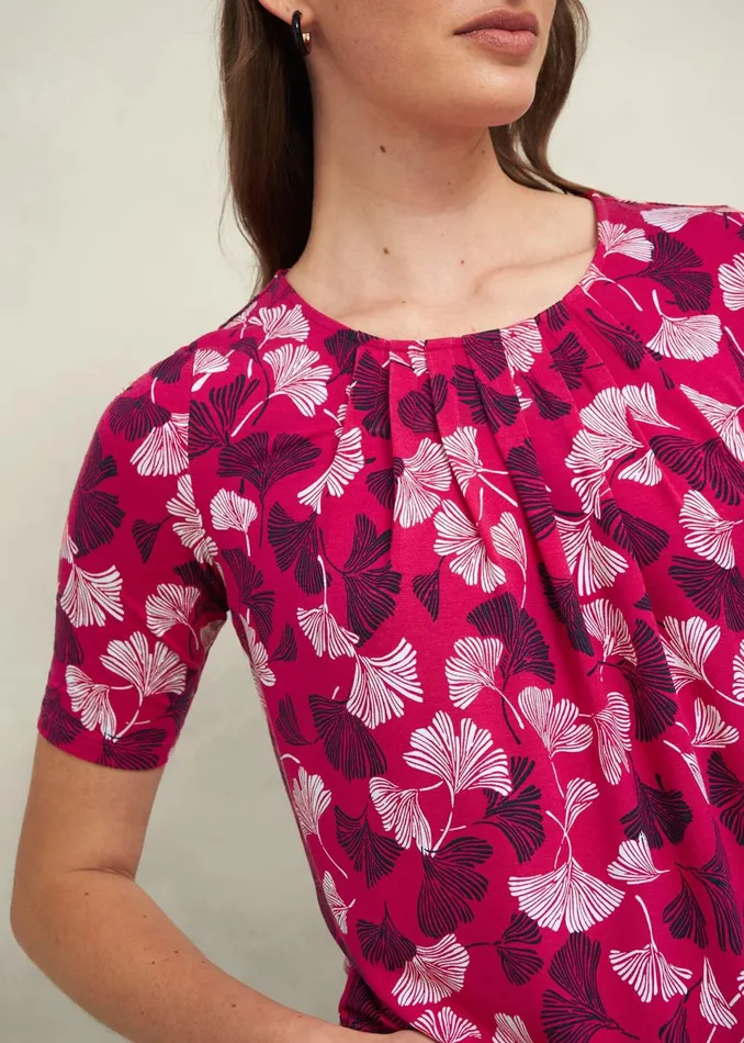 Women Tops Hobbs Jacqueline Printed Top Pink Multi