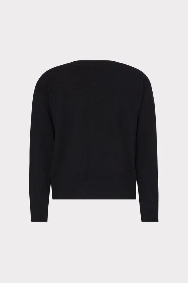 Women Tops Milly Kalia Crystal VNeck Sweater Black Women Tops Milly Kalia Crystal VNeck Sweater Black