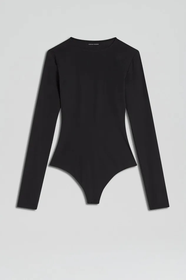 Women Tops Scanlan Theodore CREW NECK BODYSUIT BLACK