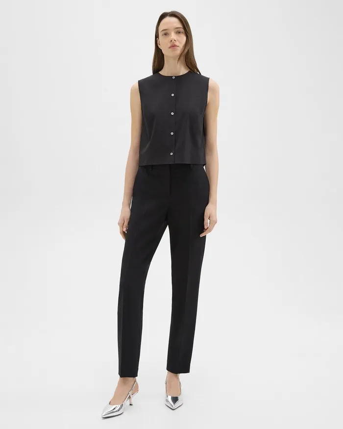 Women Tops Theory Shell Top In Good Cotton Black