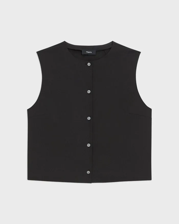 Women Tops Theory Shell Top In Good Cotton Black