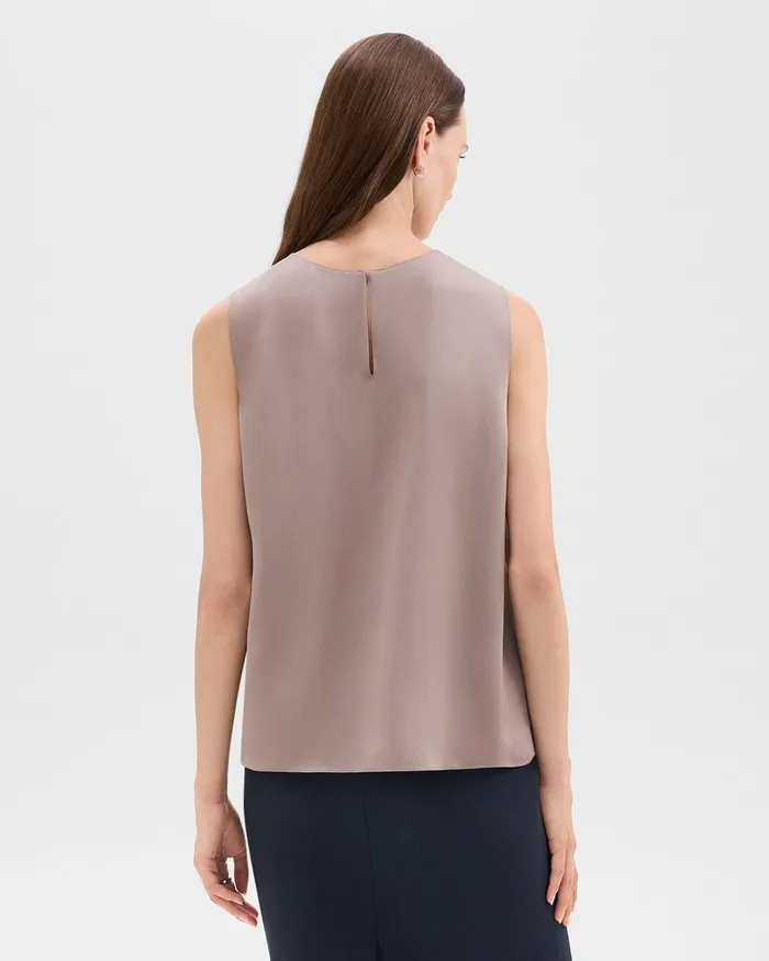 Women Tops Theory Shell Top In Silk Georgette Cinder