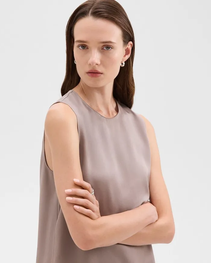Women Tops Theory Shell Top In Silk Georgette Cinder