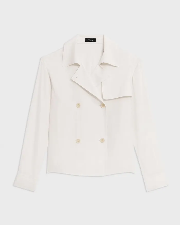 Women Tops Theory Trench Blouse In Recycled Georgette Ivory