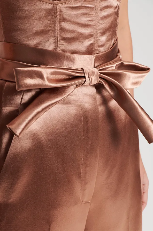 Women Trousers Scanlan Theodore FRENCH SATIN TROUSER CINNAMON Women Trousers Scanlan Theodore FRENCH SATIN TROUSER CINNAMON