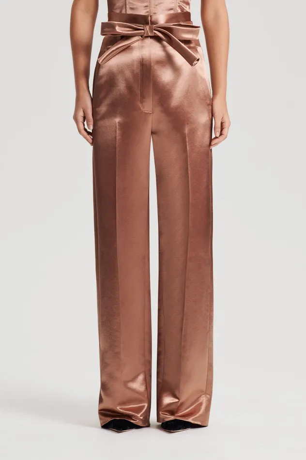 Women Trousers Scanlan Theodore FRENCH SATIN TROUSER CINNAMON Women Trousers Scanlan Theodore FRENCH SATIN TROUSER CINNAMON