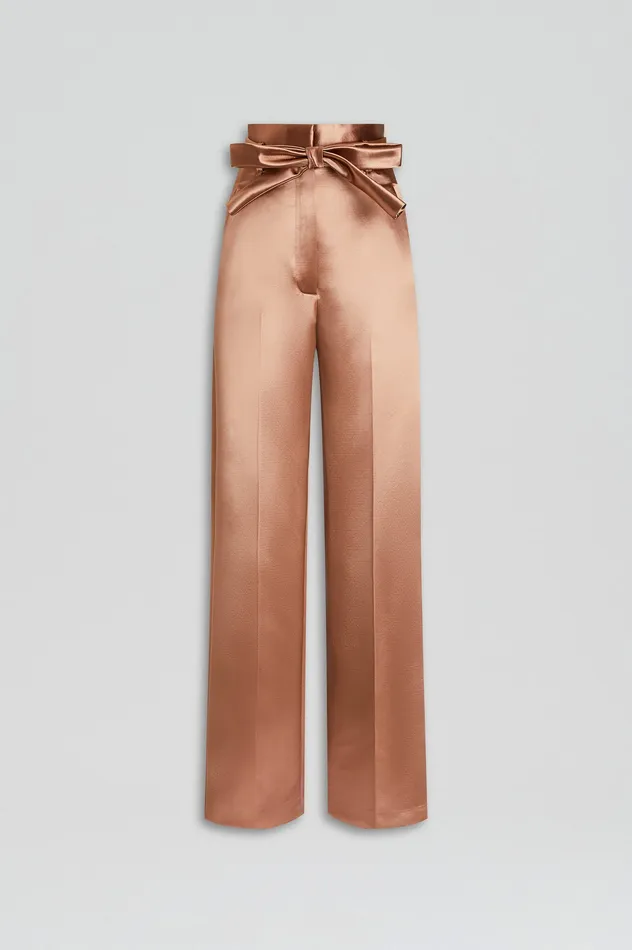 Women Trousers Scanlan Theodore FRENCH SATIN TROUSER CINNAMON Women Trousers Scanlan Theodore FRENCH SATIN TROUSER CINNAMON