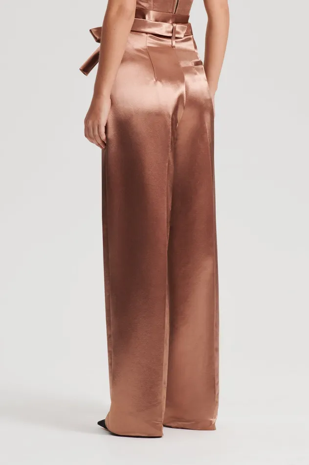 Women Trousers Scanlan Theodore FRENCH SATIN TROUSER CINNAMON Women Trousers Scanlan Theodore FRENCH SATIN TROUSER CINNAMON