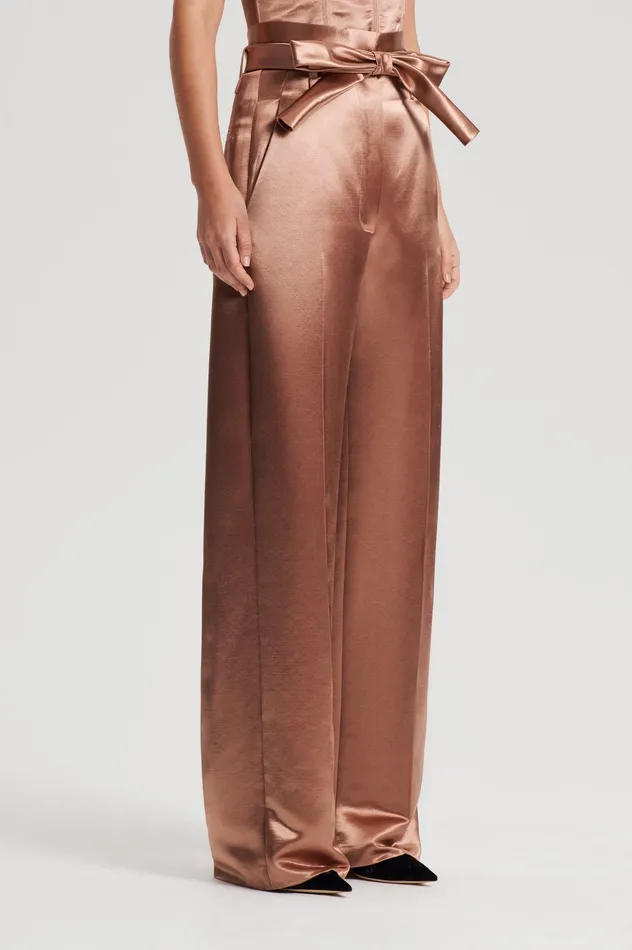 Women Trousers Scanlan Theodore FRENCH SATIN TROUSER CINNAMON Women Trousers Scanlan Theodore FRENCH SATIN TROUSER CINNAMON