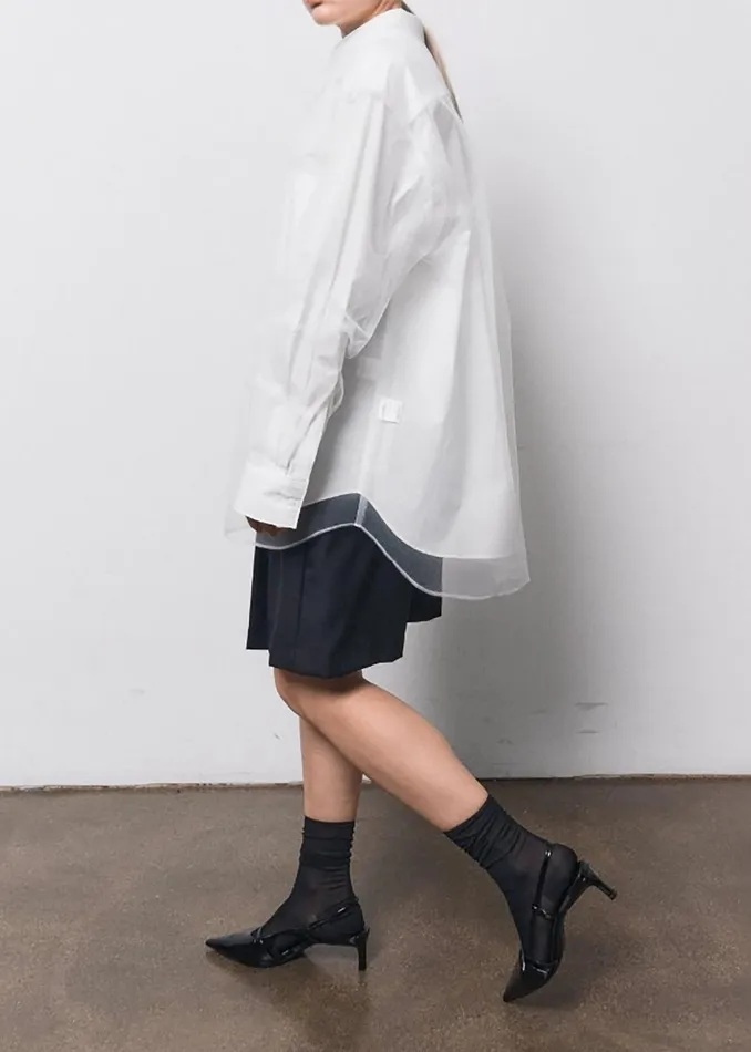 Women Valetta Double Shirt 8211 Optic White The Frankie Shop Tops