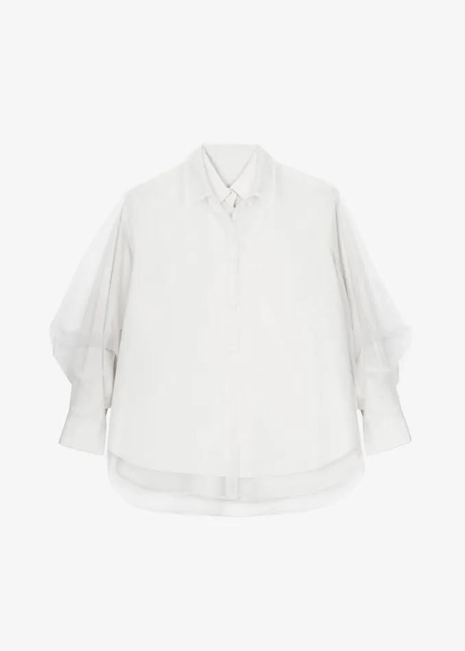Women Valetta Double Shirt 8211 Optic White The Frankie Shop Tops