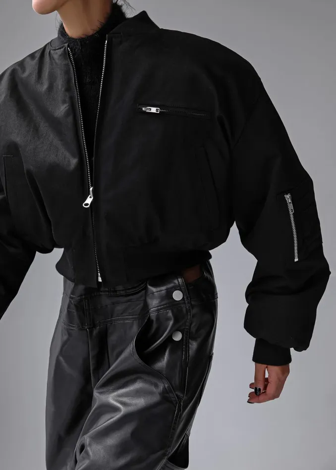 Women Vaud Reversible Cropped Bomber 8211 Black The Frankie Shop Outerwear