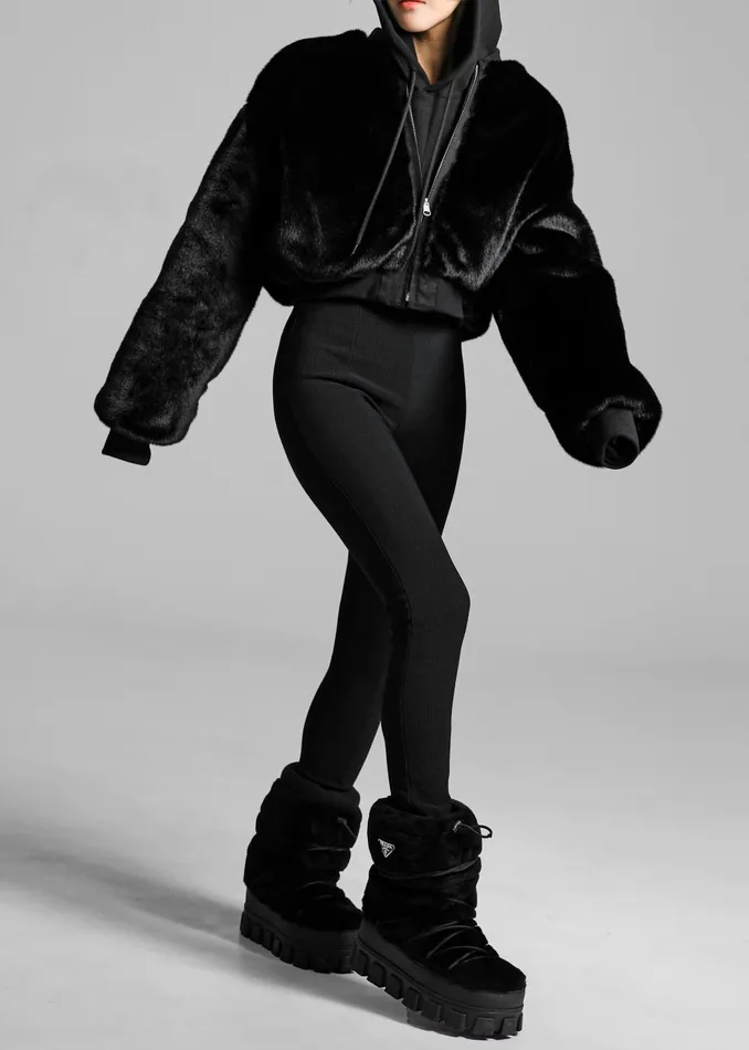 Women Vaud Reversible Cropped Bomber 8211 Black The Frankie Shop Outerwear