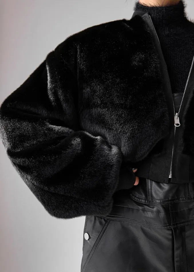 Women Vaud Reversible Cropped Bomber 8211 Black The Frankie Shop Outerwear