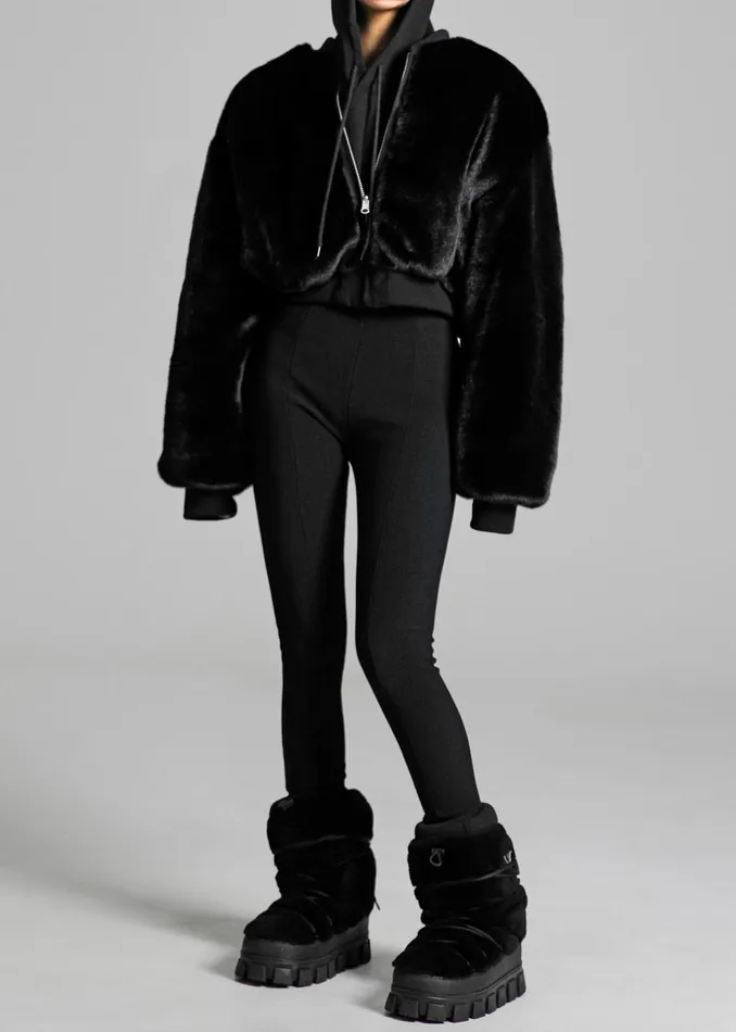 Women Vaud Reversible Cropped Bomber 8211 Black The Frankie Shop Outerwear