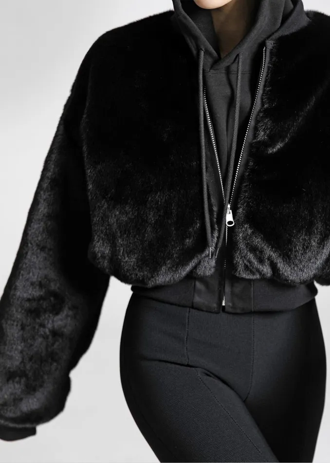 Women Vaud Reversible Cropped Bomber 8211 Black The Frankie Shop Outerwear