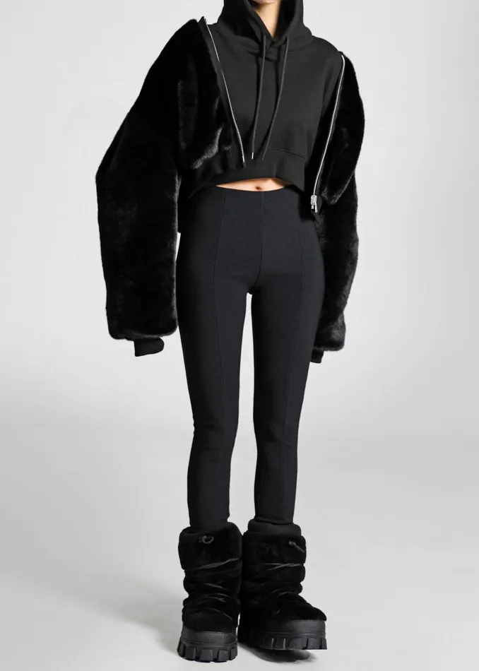 Women Vaud Reversible Cropped Bomber 8211 Black The Frankie Shop Outerwear