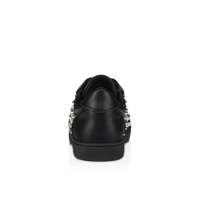 Women Vieira Night Spikes Sneakers 8211 Smooth Calf Leather Nappa Leather And Spikes 8211 Black Christian Louboutin Sneakers