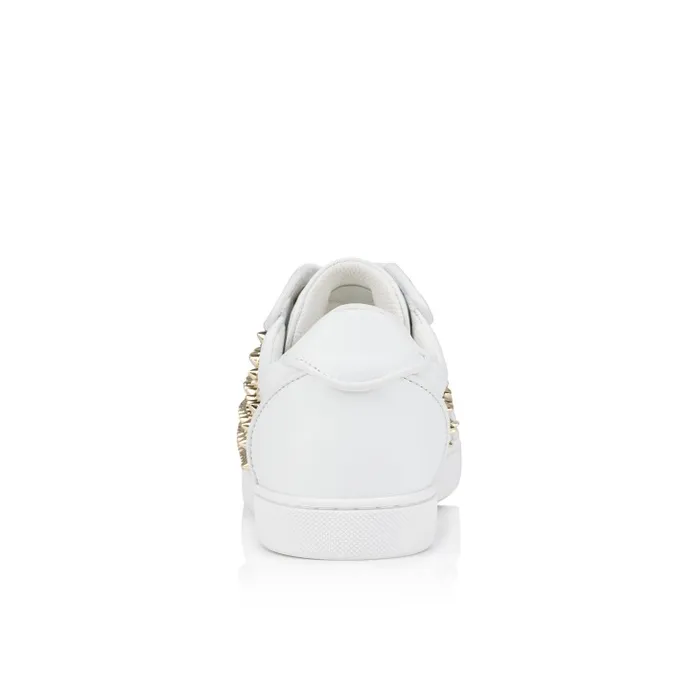 Women Vieira Night Spikes Sneakers 8211 Smooth Calf Leather Nappa Leather And Spikes 8211 White Christian Louboutin Sneakers