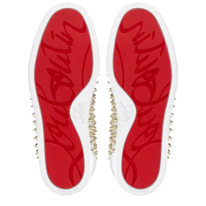 Women Vieira Night Spikes Sneakers 8211 Smooth Calf Leather Nappa Leather And Spikes 8211 White Christian Louboutin Sneakers