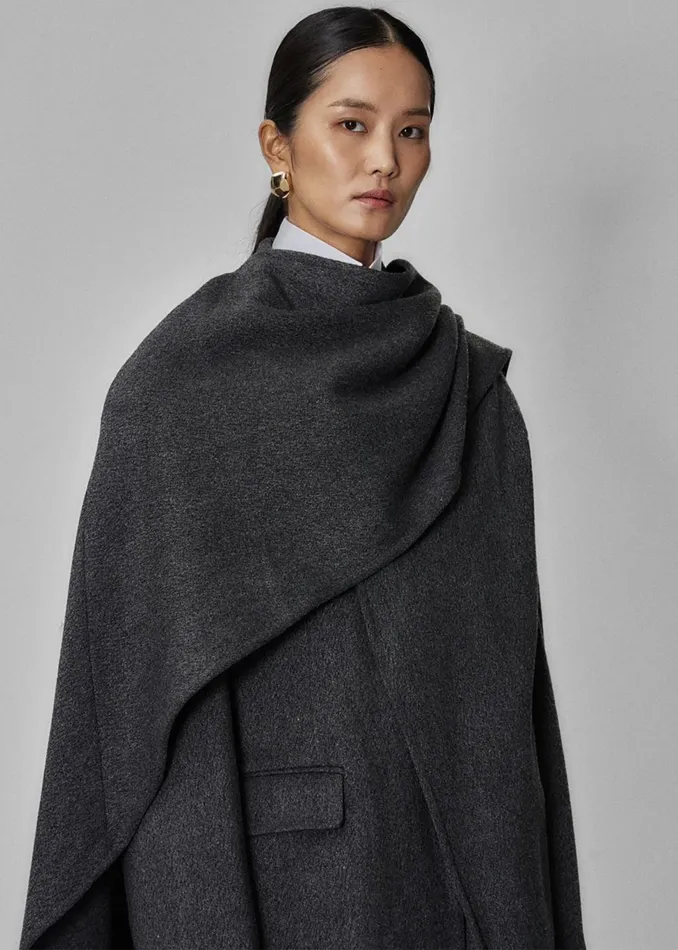 Women Whisella Cape 8211 Charcoal The Frankie Shop Outerwear