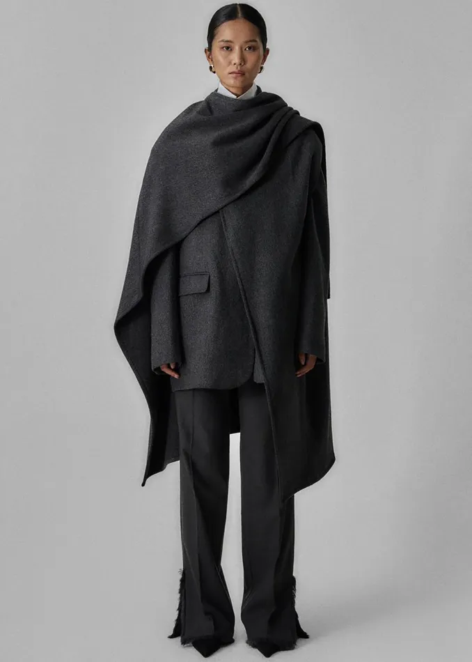 Women Whisella Cape 8211 Charcoal The Frankie Shop Outerwear