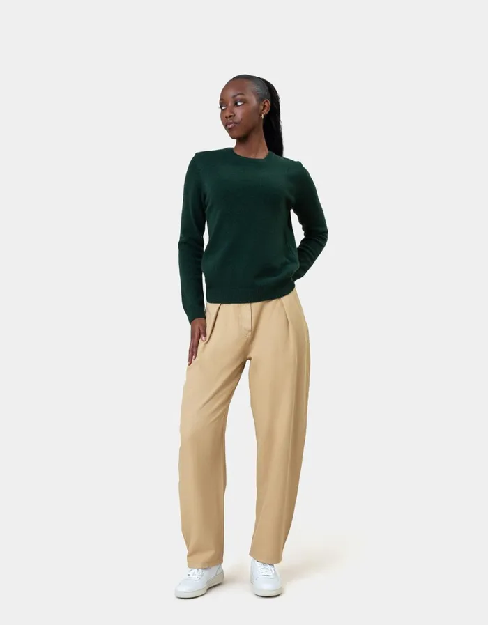Women Women Classic Merino Wool Crew Pacific Blue Colorful Standard Knit Sweaters