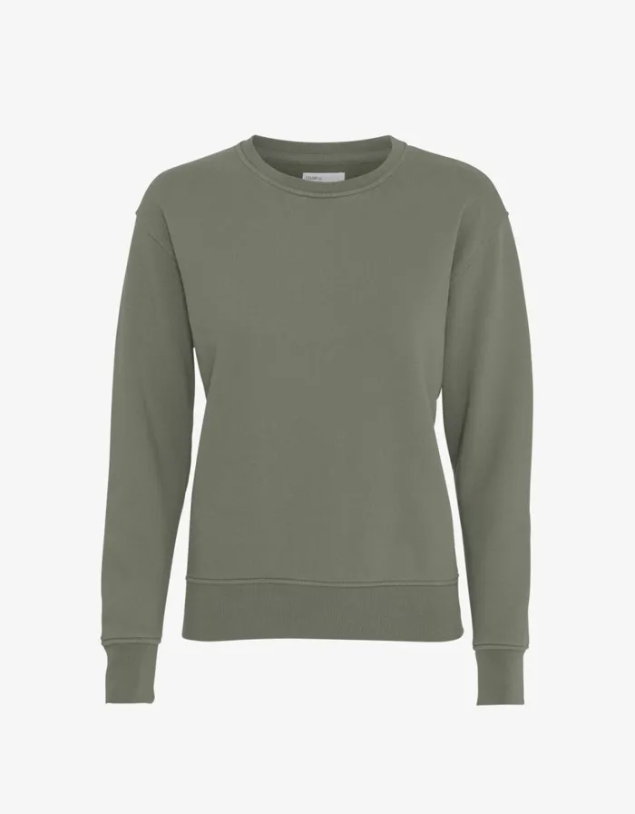 Women Women Classic Organic Crew Dusty Olive Colorful Standard Crewneck Sweatshirts