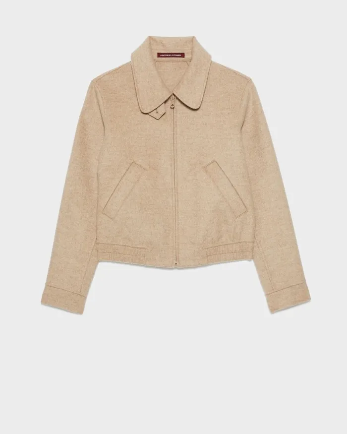 Women Wool Blend Jacket Natural Comptoir Des Cotonniers Coats and Jackets