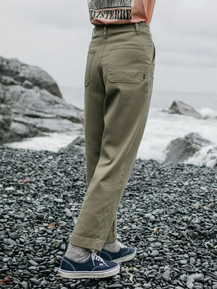 Women Yarrel Canvas Trouser Willow Green Finisterre Trousers and Leggings
