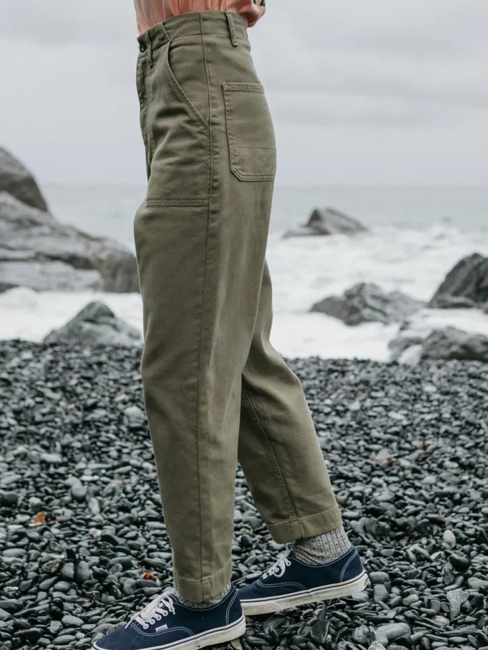 Women Yarrel Canvas Trouser Willow Green Finisterre Trousers and Leggings
