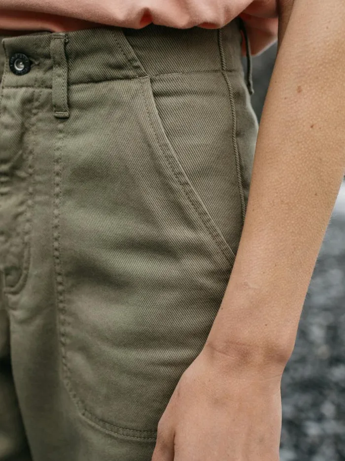 Women Yarrel Canvas Trouser Willow Green Finisterre Trousers and Leggings