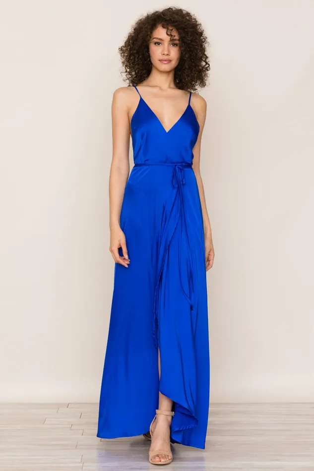 Women YUMI KIM Dresses RUSH HOUR SILK MAXI DRESS Royal Charmeuse