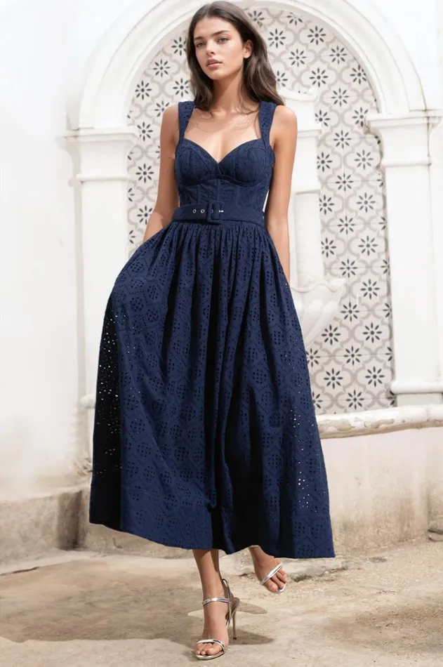 Women YUMI KIM Dresses SHIV DRESS Cali Eyelet Navy