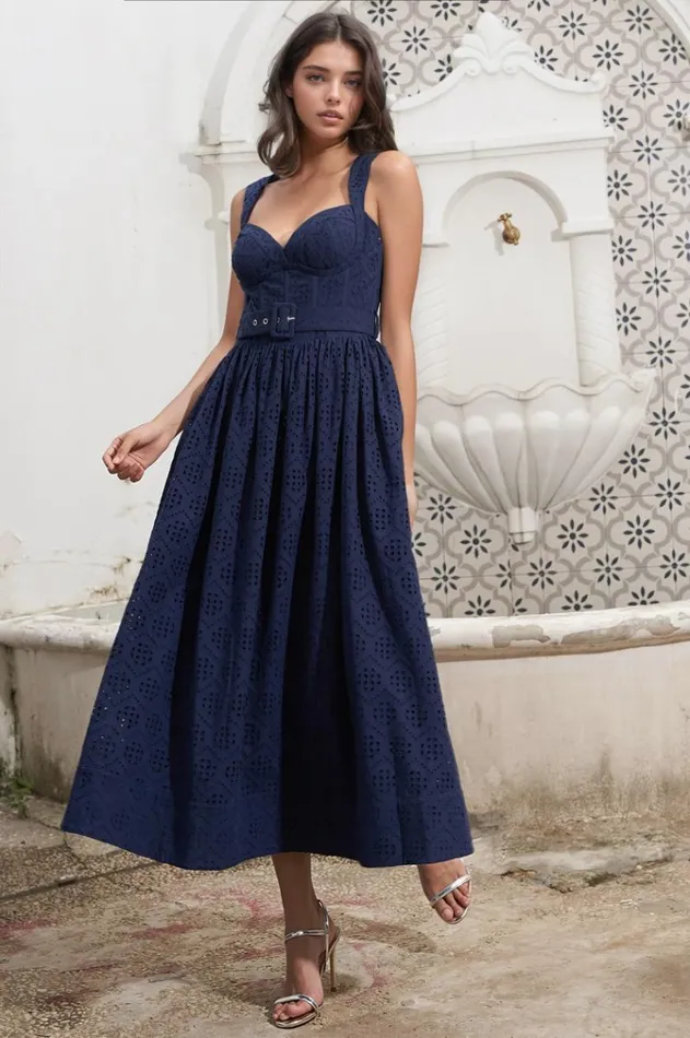 Women YUMI KIM Dresses SHIV DRESS Cali Eyelet Navy