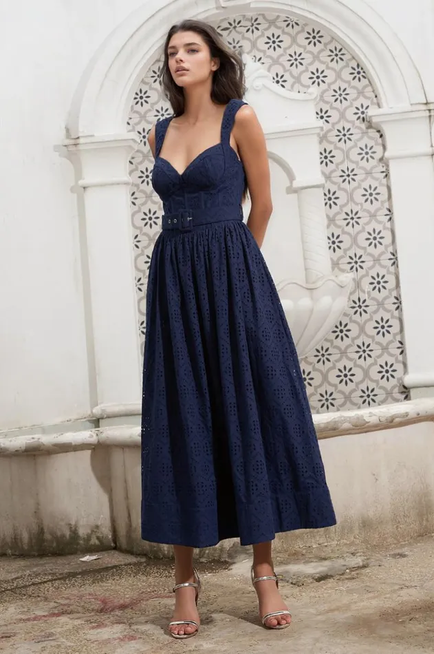 Women YUMI KIM Dresses SHIV DRESS Cali Eyelet Navy