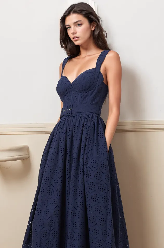 Women YUMI KIM Dresses SHIV DRESS Cali Eyelet Navy