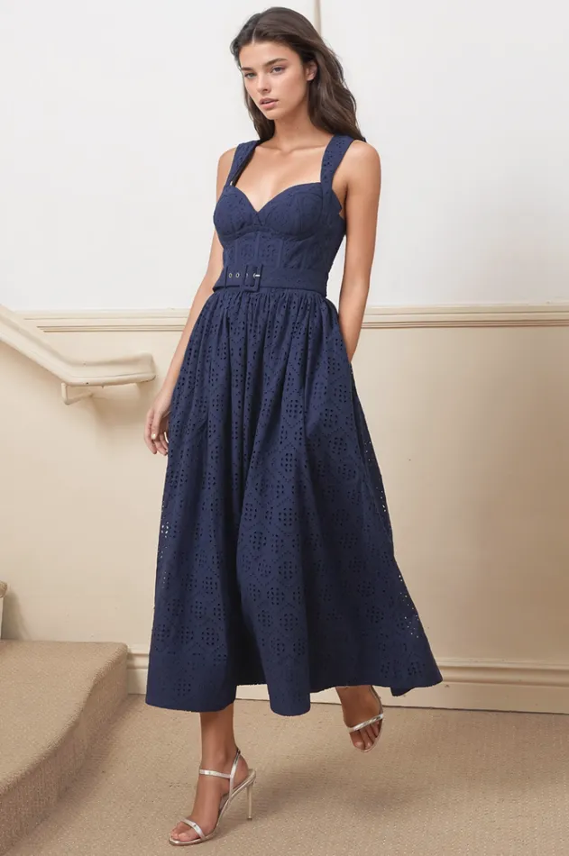 Women YUMI KIM Dresses SHIV DRESS Cali Eyelet Navy