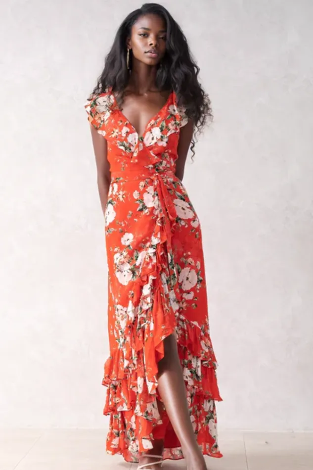 Women YUMI KIM Dresses TILDA MAXI DRESS Breezy Bay Red