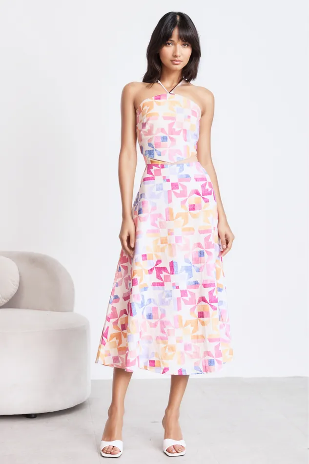 Women YUMI KIM Tops ARUBA LINEN SKIRT Kaleidoscope