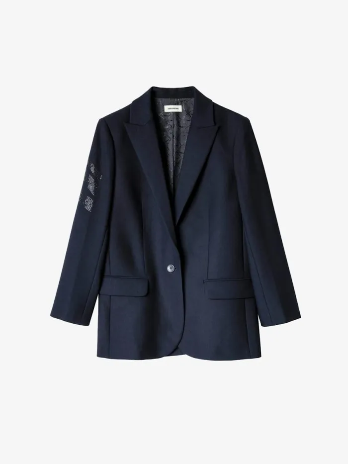 Women Zadig and Voltaire Blazers Viva Arrow Strass Blazer Ink Women Zadig and Voltaire Blazers Viva Arrow Strass Blazer Ink