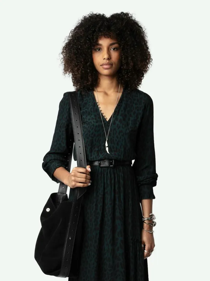 Women Zadig and Voltaire Dresses and Skirts Rabella Leopard Dress Peaks