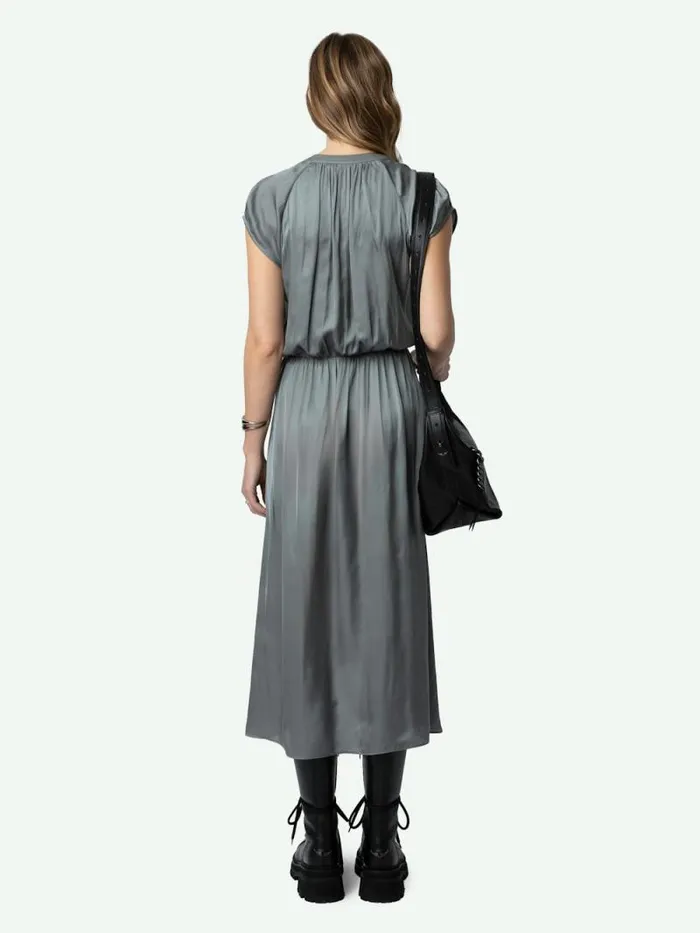Women Zadig and Voltaire Dresses and Skirts Randall Satin Dress Iron Women Zadig and Voltaire Dresses and Skirts Randall Satin Dress Iron