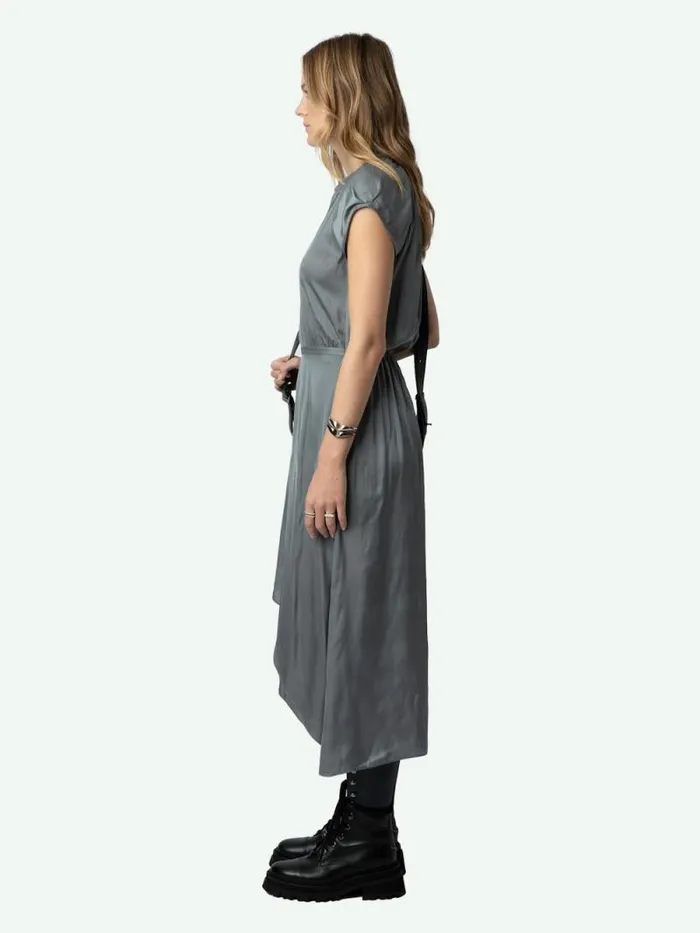 Women Zadig and Voltaire Dresses and Skirts Randall Satin Dress Iron Women Zadig and Voltaire Dresses and Skirts Randall Satin Dress Iron