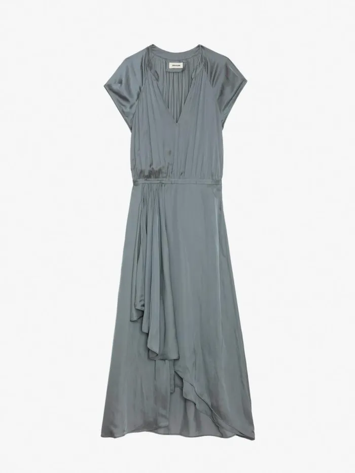 Women Zadig and Voltaire Dresses and Skirts Randall Satin Dress Iron Women Zadig and Voltaire Dresses and Skirts Randall Satin Dress Iron