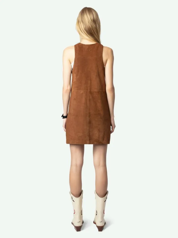 Women Zadig and Voltaire Dresses and Skirts Rasha Suede Dress Cognac